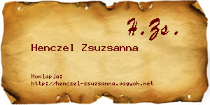 Henczel Zsuzsanna névjegykártya